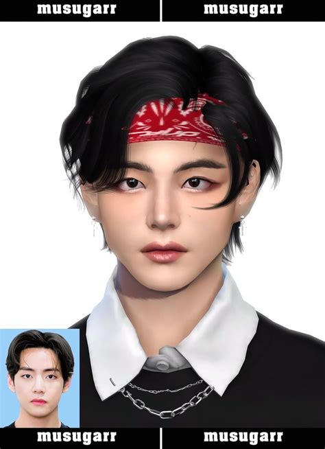 V Bts Kim Taehyung 💖 Preview Musugarr Sims 4 Cc Eyes Sims Hair