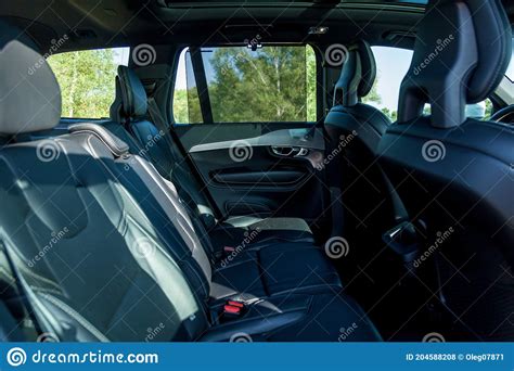 Black Car Interior With Eco Leather Stock Photo Image Of Color Retro