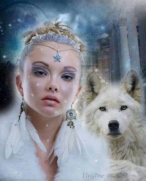 Snow White Wolves And Women Wolf Spirit Animal Fantasy Wolf