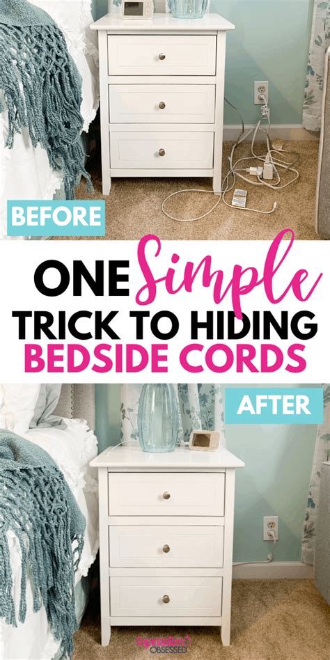 Easily Hide Bedside Cords With This Simple Trick To Hide Cords Hiding