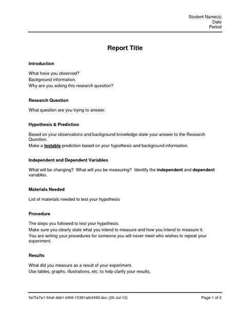 Lab Report Template E Commercewordpress Within Lab Report Template