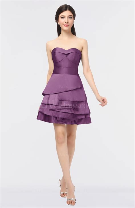 Argyle Purple Glamorous Ball Gown Strapless Sleeveless Mini Plainness