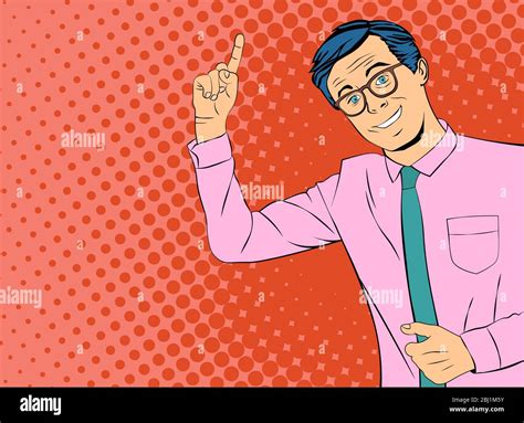 Young Businessman Pointing Finger Stock Vector Images Alamy