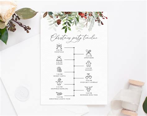 Christmas Party Itinerary Template Christmas Party Timeline Holidays