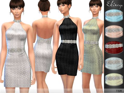 Embellished Halter Dress By Ekinege At Tsr Sims 4 Updates