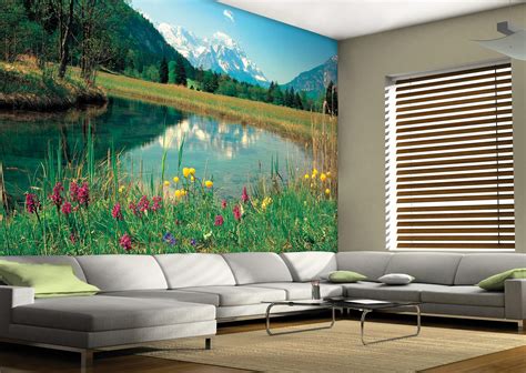 Mountain Lake Wall Mural Full Size Large Wall Murals The Mural Store