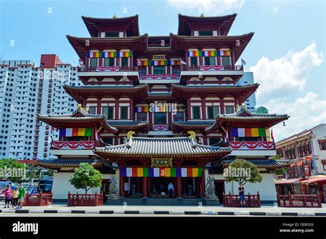 Asia Singapore Buddha Tooth Relic Temple Buddhist Temple Stock Photo