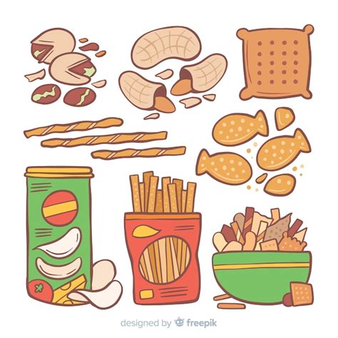 Free Hand Drawn Delicious Snack Collection Nohatcc