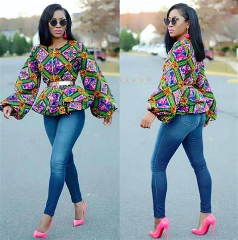African Print Peplum Top Puff Sleeve Ankara African Dress