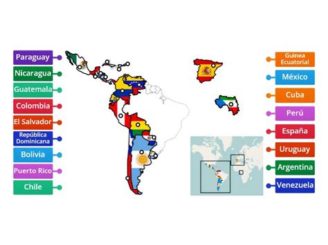 Los Países Hispanohablantes Complete The Map Labelled Diagram