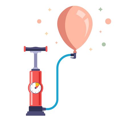 inflate a balloon using a pump. flat vector illustration 29778333