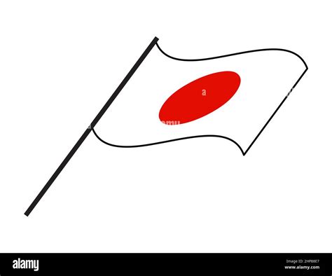 Japan Flag Simple Wave Vector Design Isolated On White Background Stock
