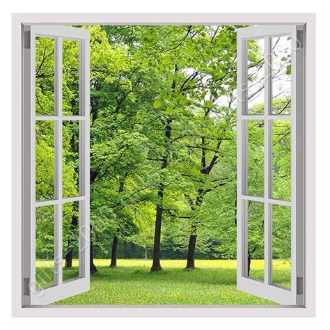 Green Nature By Fake 3d Window Canvas Rolled Wall Art Oil