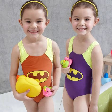 2017 One Piece Boys Girls Swimwear Kids Batman Swimwear Cartoon Patter