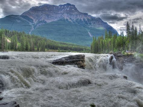 Athabasca Falls And Mount Kerkeslin Hdr David Grant Flickr