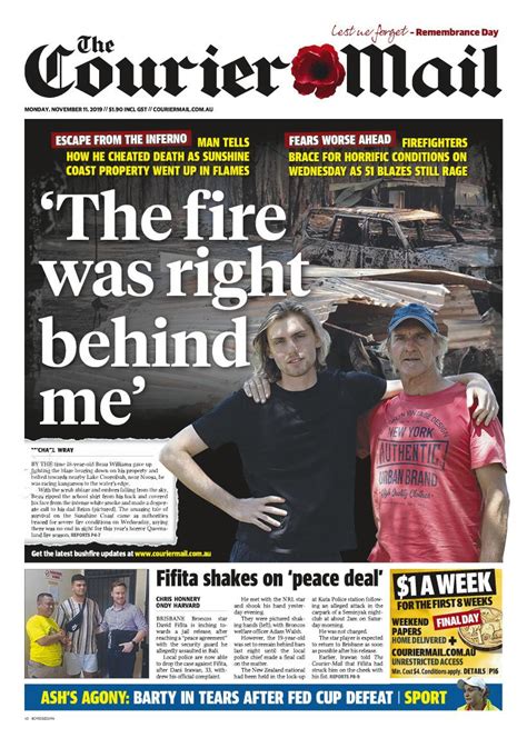 fires send pair running for their lives the courier mail