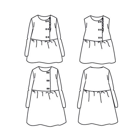Elona Blouse And Dress Girl 3 12 Pdf Sewing Pattern Ikatee Sewing Patterns