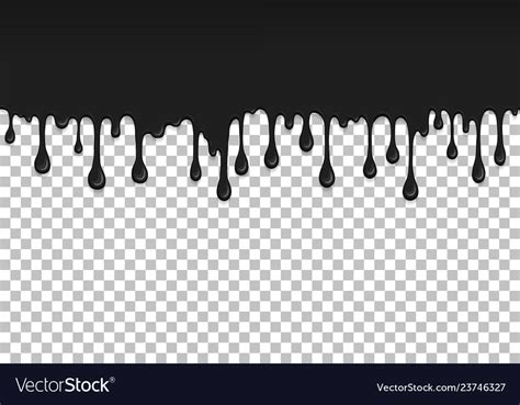 Black Dripping Slime Seamless Element Royalty Free Vector