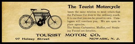 1904 Tourist Motorcycles Of Newark Nj New Sign 16 X48 Usa Steel Xl Size 8 Lbs 144 00 Picclick