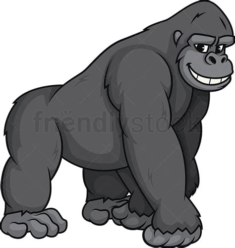 Gorilla Smiling Cartoon Clipart Vector Friendlystock