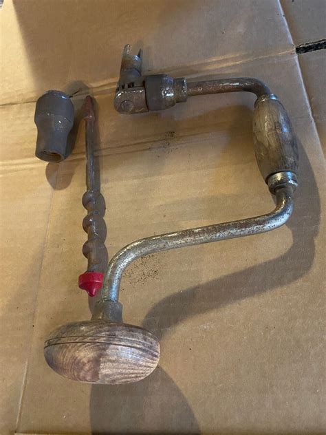 Vintage Ratcheting Hand Crank Brace Drill Auger Wood Carpenter Free Shipping Ebay
