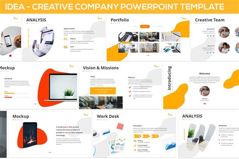 Add images and text using indesign. iDea - Creative Company Powerpoint ~ PowerPoint Templates ~ Creative Market