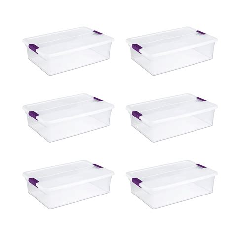 Sterilite 17551706 32 Quart Clear View Storage Container 6 Pack