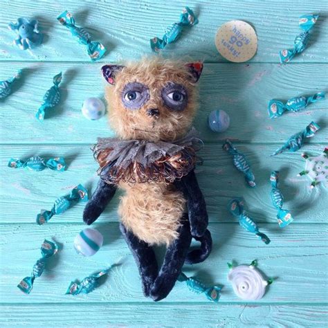 Teddy Bears Cats Cat Toy Kitten Toy Artist Toys Jointed Etsy Cat