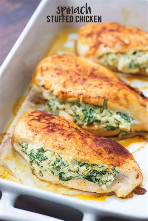 Spinach Stuffed Chicken Breasts A Healthy Low Carb Dinner Option