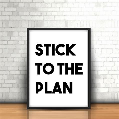 Stick To The Plan Printable Quote Art Print Typography Printable Poster Download Inspirational