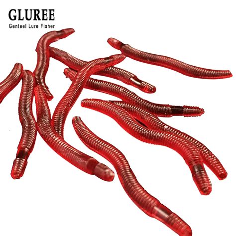Gluree 100pcslot Worms Earthworm Soft Fishing Lures 35cm Red Worm