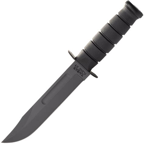 Ka Bar Black Fixed Blade Utility Knife Leather Sheath Str Edge 1211