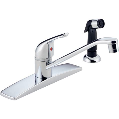 Ours had a gold ring. Shop Peerless Chrome Low-Arc Kitchen Faucet with Side ...