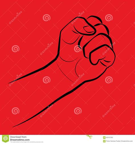 Clenched Fist Threaten Red stock vector. Illustration of political ...