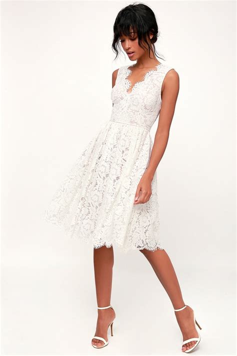 Lovely White Dress White Lace Dress White Lace Midi Dress Lulus