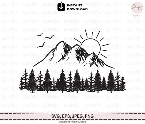 Mountain Svg Mountain And Sun Svg Camping Outdoors Adventure Etsy