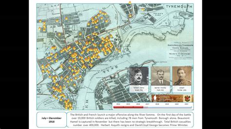 Tynemouth World War 1 Ww1 Casualty Map Slim Version Youtube