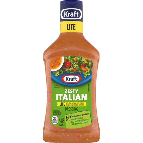 It's also free of msg and artificial flavors so that you can be. Kraft Zesty Italian Lite Dressing (16 fl oz) from Kroger ...