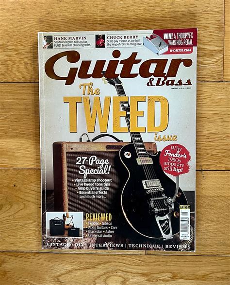 Guitar And Bass Magazine Uk Hank Marvin 2017 Tweed Reverb