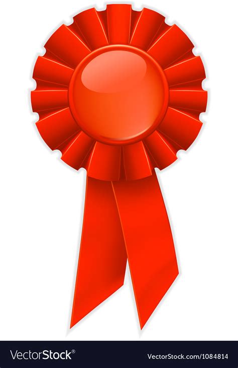 First Place Red Ribbon Royalty Free Vector Image