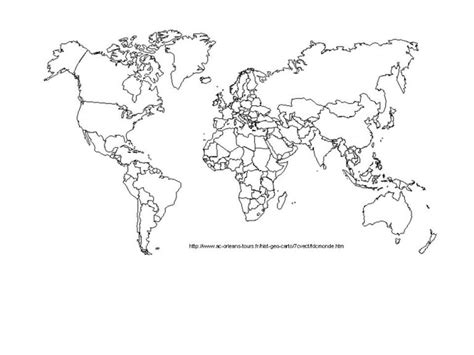 Carte Du Monde Avec Frontières à Carte Du Monde En Noir Et Blanc À