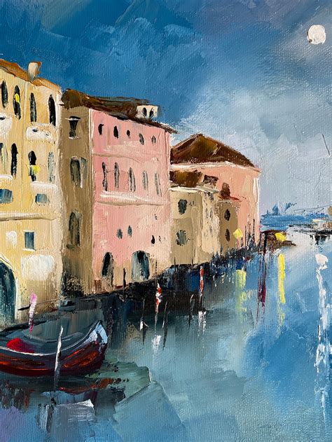 Italien Malerei Venedig Nacht Original Gemälde Leinwand Etsy