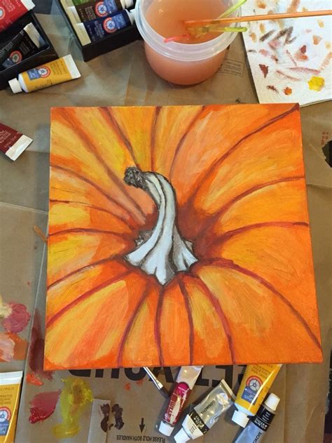 Pumpkin Canvas Painting Canvas Painting Projects Cute Canvas