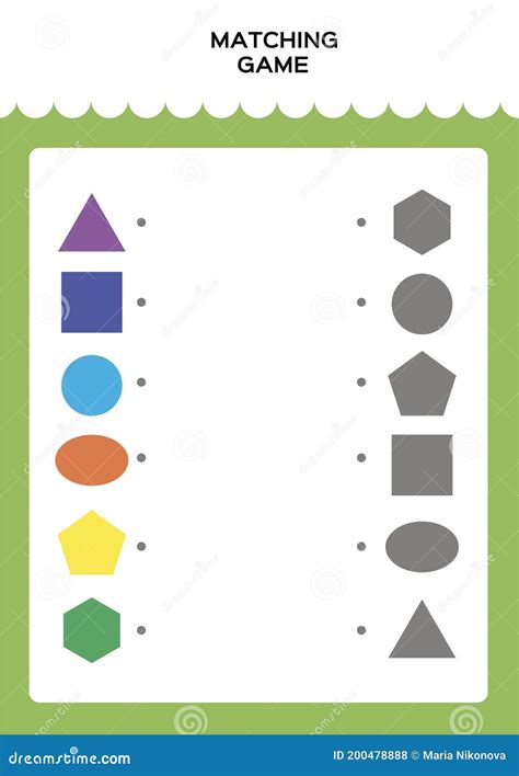 Education Shapes Matching Game For Preschool Children Match By Shapes