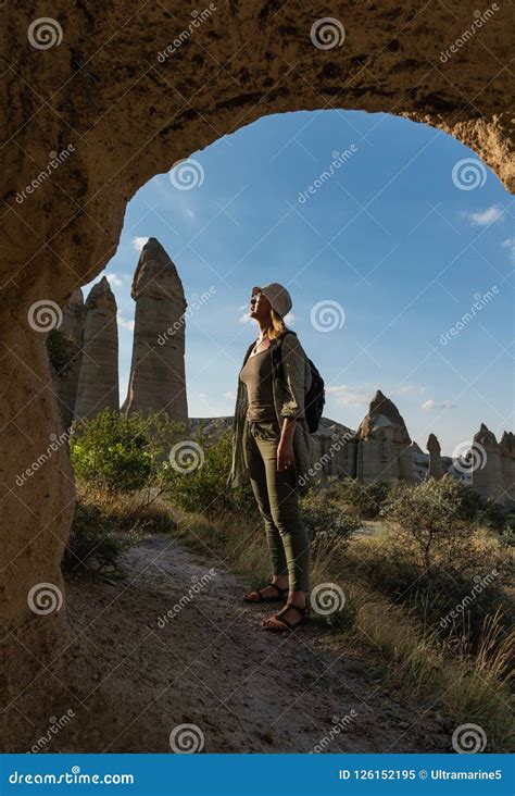 Woman Traveling In Cappadocia Stock Image Image Of Cappadocia Turkey