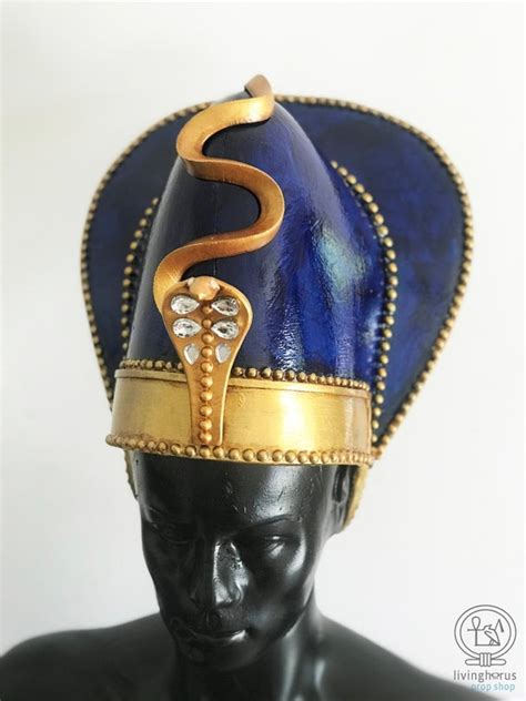 Ancient Egyptian Khepresh Crown Pharaoh Blue War Crown Etsy
