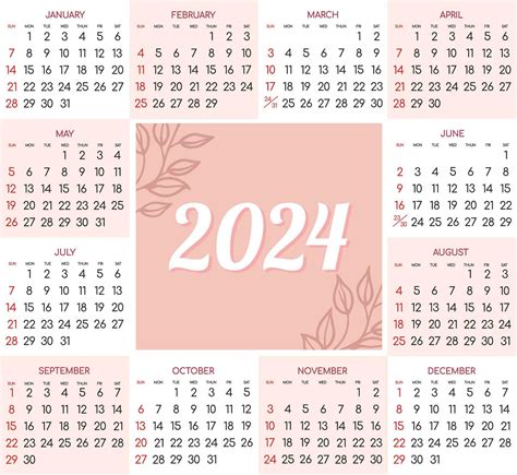 Calendario 2024 Todas Meses Nacional Vacaciones Calendario