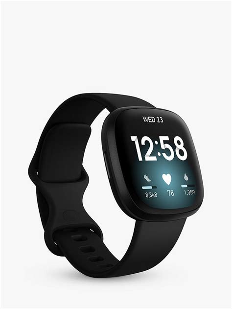 Fitbit Versa 3 Health And Fitness Smartwatch With Heart Rate Monitor Blackblack Aluminium