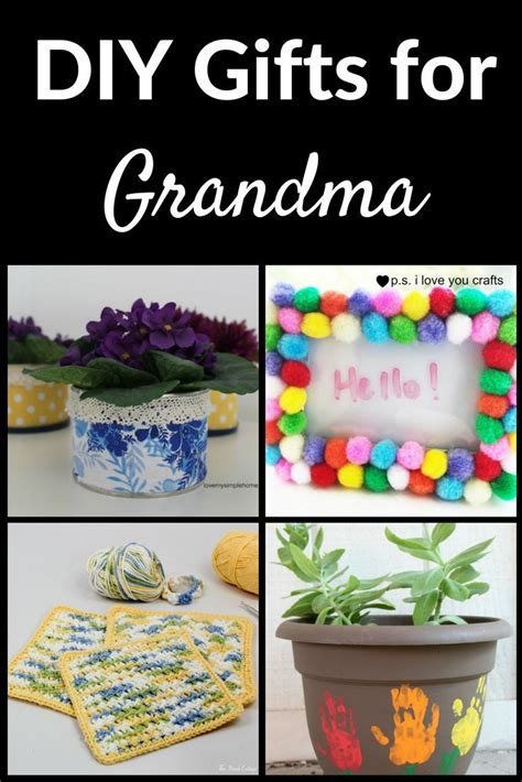 The Words Diy Ts For Grandma Are Shown Above Pictures Of Handprinted
