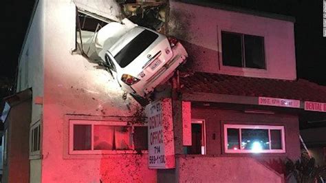 Moment Car Crashes Into Second Story Office Cnn Video